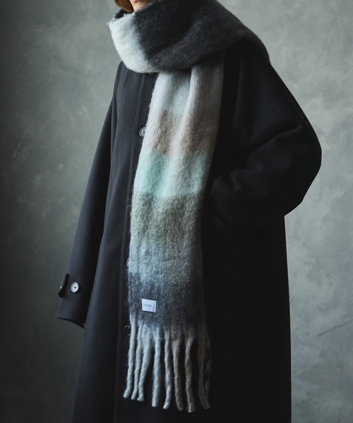 CIASENSE マフラー Large Mohair Touch Big Volume Fringe Muffler