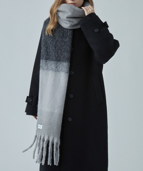 CIASENSE マフラー Large Mohair Touch Big Volume Fringe Muffler