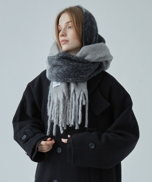 CIASENSE マフラー Large Mohair Touch Big Volume Fringe Muffler