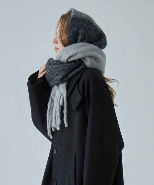 CIASENSE マフラー Large Mohair Touch Big Volume Fringe Muffler