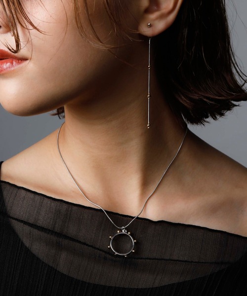 淳士 ネックレス ネックレス JewCas シルバー×ゴールド ミックスカラー ドット