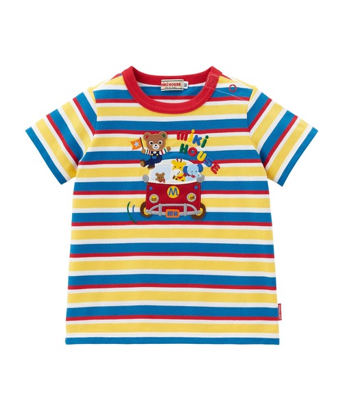 MIKI HOUSE（ミキハウス） tシャツ プッチーうさこ刺繍ボーダー半袖T