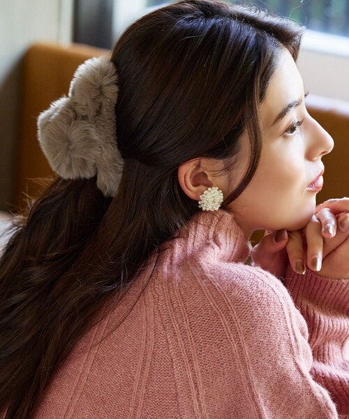ファー付きブラウンヘアクリップ Tiaclasse ヘアクリップ ファークリップ : ZOZOTOWN Yahoo!店 - 通販