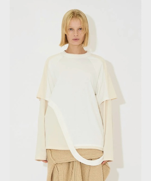 tシャツ BICOLOR LAYERED LONG TEE レディース