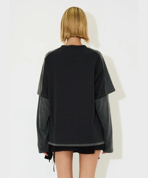 VIAVANDA tシャツ BICOLOR LAYERED LONG TEE レディース : ZOZOTOWN