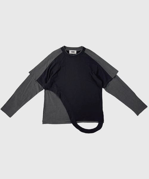 VIAVANDA tシャツ BICOLOR LAYERED LONG TEE レディース : ZOZOTOWN