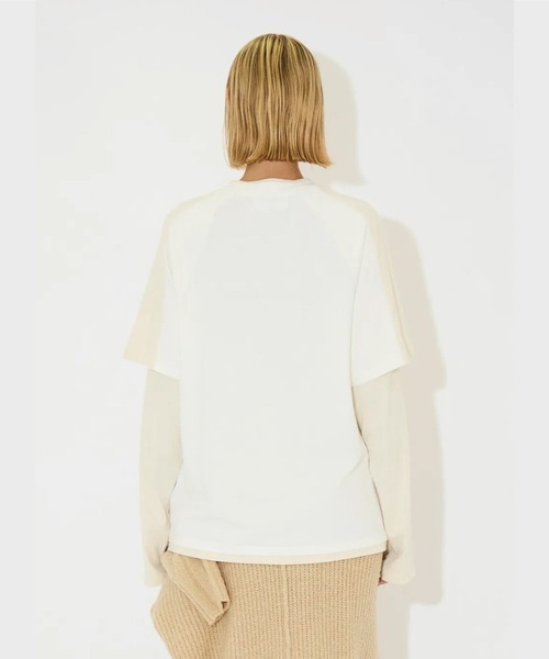 VIAVANDA tシャツ BICOLOR LAYERED LONG TEE レディース : ZOZOTOWN