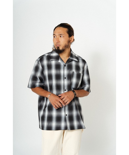 美品 BIG MIKE オンブレチェック M シャドーチェック ボードシャツ BIGMIKE (ビッグマイク) オンブレチェック半袖シャツ 正規通販