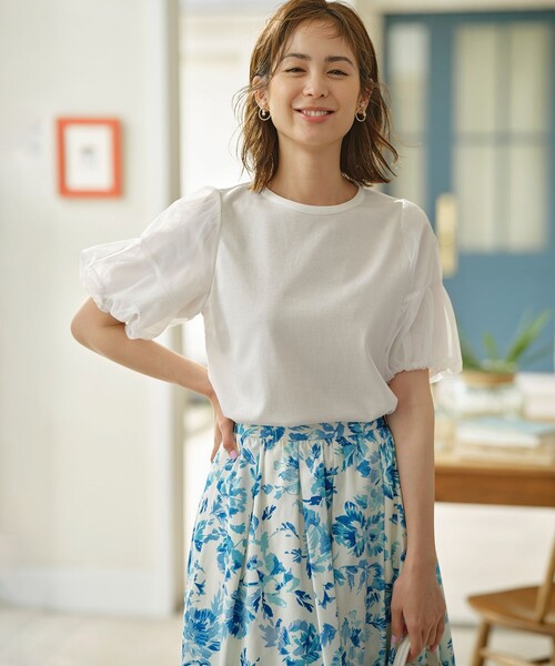 新品タグ付き★2枚セット★組曲チュールスリーブ カットソー 人気につき新色追加！】チュールスリーブ カットソー / 組曲