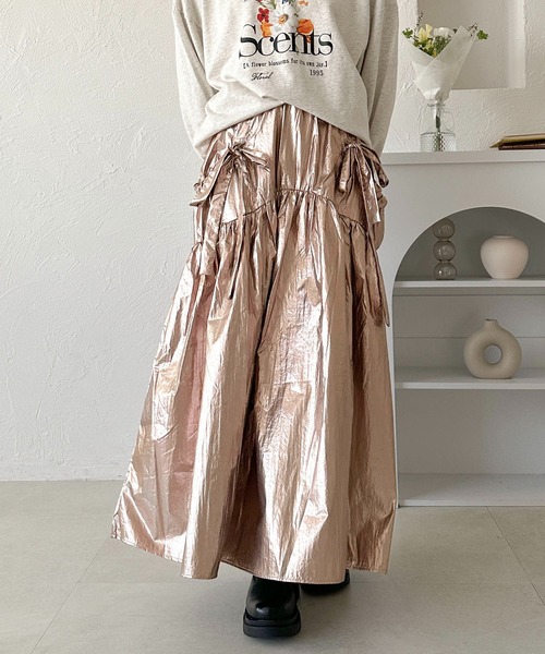 スカート 「apres jour clair」アソートサイドリボンスカート  