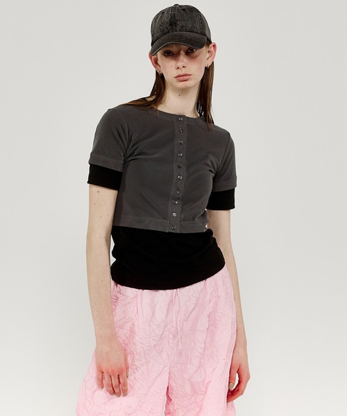 MAISON SPECIAL tシャツ Tulle Cardigan Layered T-shirt