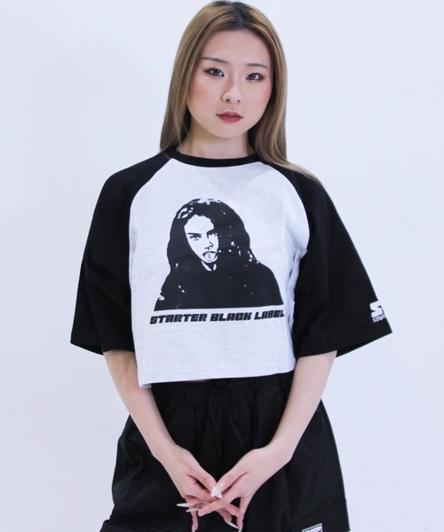 vintage フェリックス ラグランtシャツ 短丈 STARTER tシャツ ショート丈 ラグランプリントTシャツ