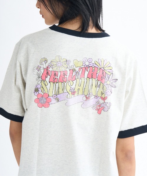 t♡t♡r 出品 ROXY（ロキシー） tシャツ SMILE BONITA/ロキシーリンガーショート丈