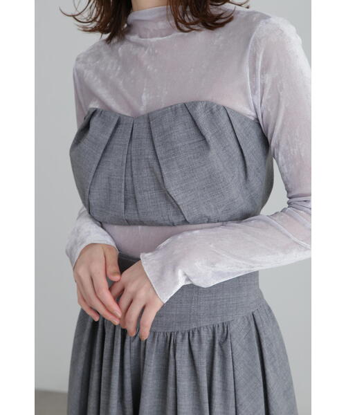 JILL STUART チューブトップ ベアトップ タックギャザービスチェ