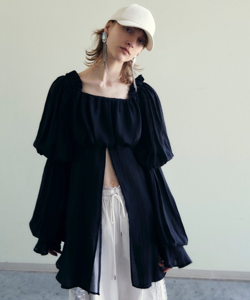 LA BELLE ETUDE」 「belle vintage」長袖ブラウス FREE ブラック 
