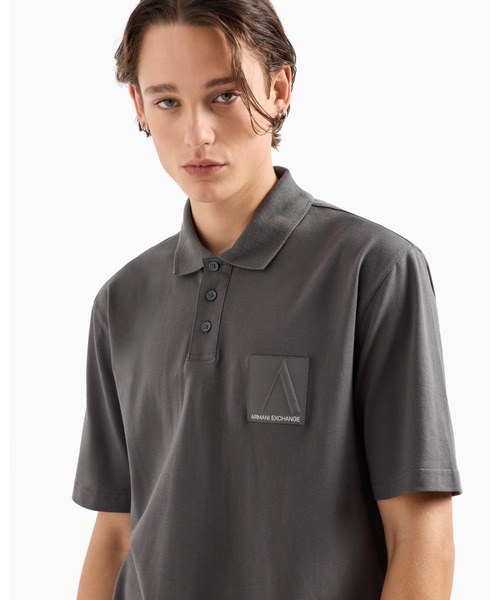 A/X Armani Exchange★半袖 3ボタン留め チェック ポロシャツ A/X Armani Exchange☆半袖 3ボタン留め チェック ポロシャツ