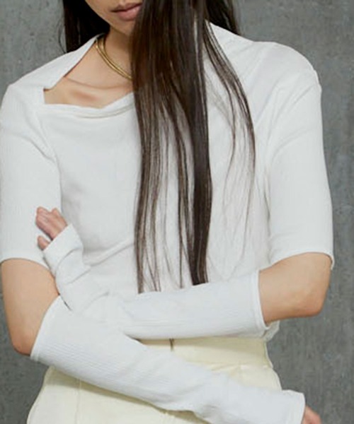tシャツ ELBOW NOTCH TERECO RIB TOPS / エルボーノッチテレコリブトップス レディース