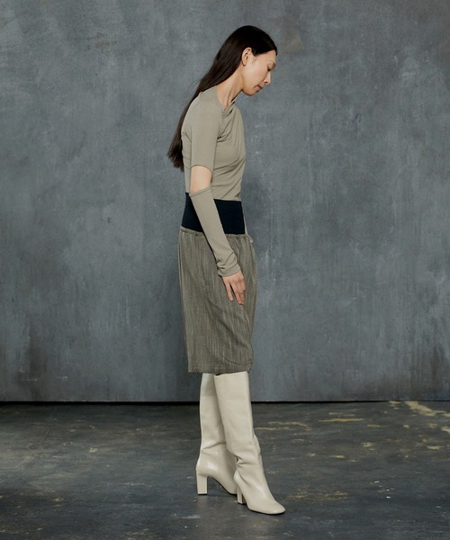 tシャツ ELBOW NOTCH TERECO RIB TOPS / エルボーノッチテレコリブトップス レディース THINGS THAT MATTER tシャツ ELBOW NOTCH TERECO RIB TOPS