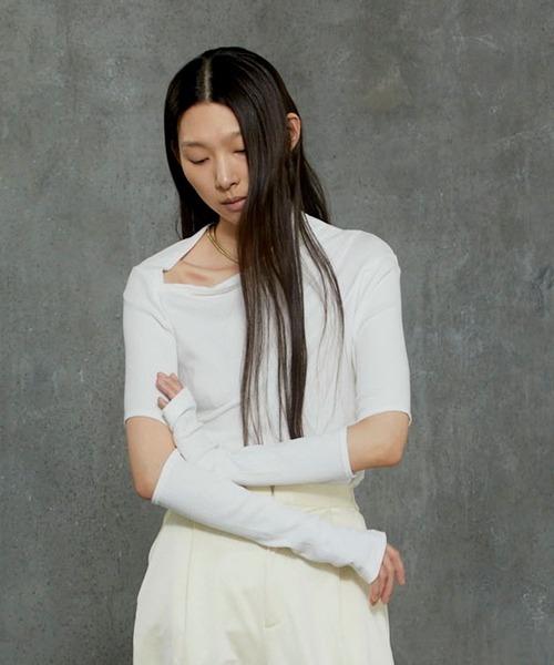 tシャツ ELBOW NOTCH TERECO RIB TOPS / エルボーノッチテレコリブトップス レディース THINGS THAT MATTER tシャツ ELBOW NOTCH TERECO RIB TOPS