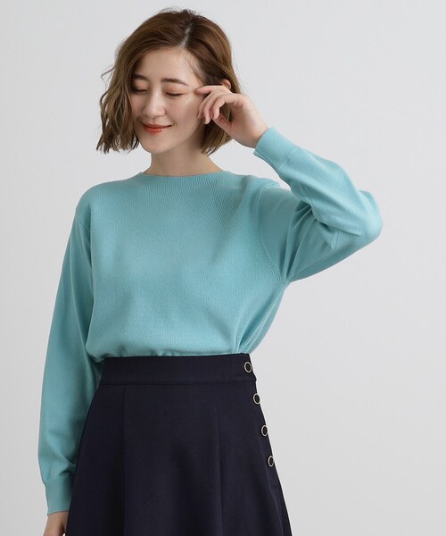 【美品】ANEW GOLF レディース ニット セーター 薄手 Sサイズ grove（グローブ） ニット セーター 「洗える」毛玉軽減ニットプル