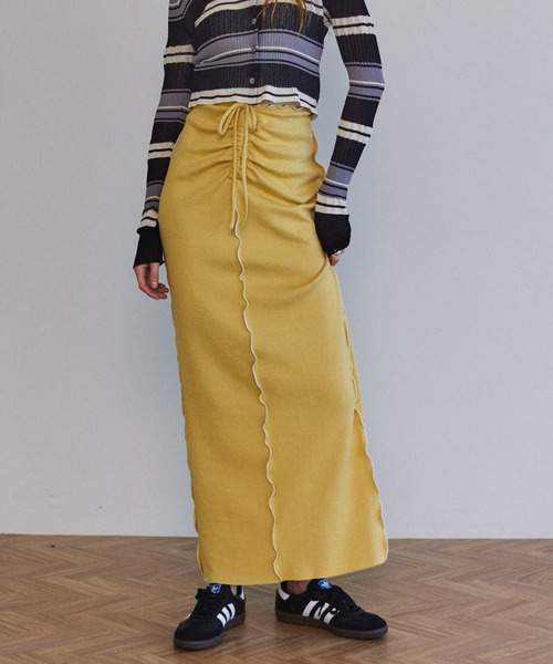 【MAISON SPECIAL】コットンリブマキシスカート MAISON SPECIAL（メゾンスペシャル） スカート Cotton Material Ribbed