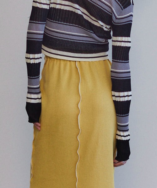 コットンリブマキシスカート【MAISON SPECIAL/メゾンスペシャル】 MAISON SPECIAL スカート Cotton Material Ribbed Maxi Skirt
