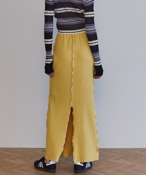 MAISON SPECIAL スカート Cotton Material Ribbed Maxi Skirt