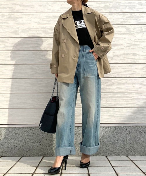 Q トレンチコート コート 2wayショートトレンチ レディース : ZOZOTOWN