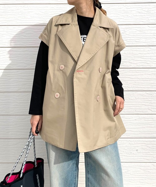 Q トレンチコート コート 2wayショートトレンチ レディース : ZOZOTOWN