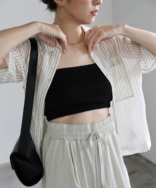 チューブトップ ベアトップ バンドゥー NAVY（ファッション） チューブトップ ベアトップ バック