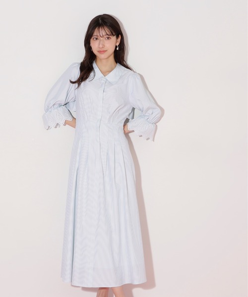★JILLSTUART★ソリッド ウール 100 シャツ型 ワンピース ジルバイジルスチュアート JILL by JILLSTUART レイヤード風襟