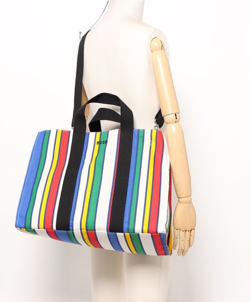 新品 MSGM マルチカラードリッピング キャンバストートバッグ 新品 MSGM マルチカラードリッピング キャンバストートバッグ