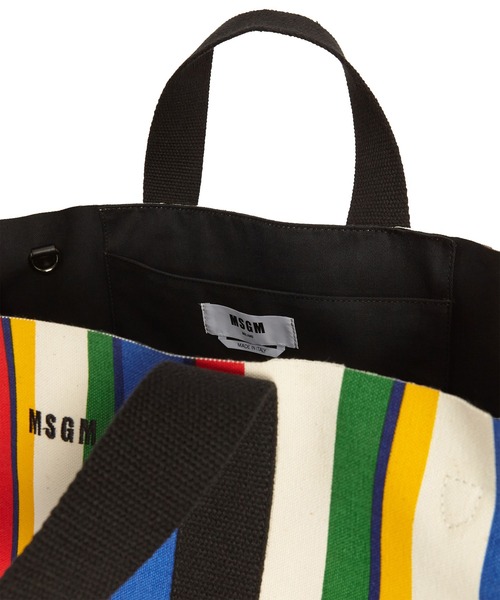 MSGM（エムエスジーエム） トートバッグ 「NEW」マルチストライプ 