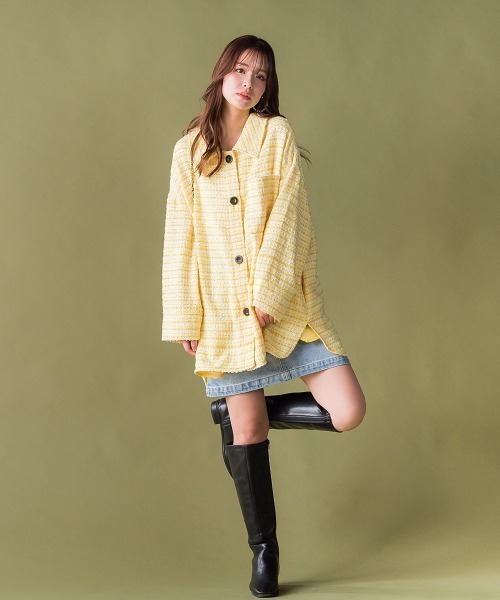 「VICKY」 ツイードジャケット M ブルー レディース_画像3