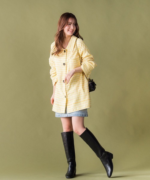 「VICKY」 ツイードジャケット M ブルー レディース_画像5