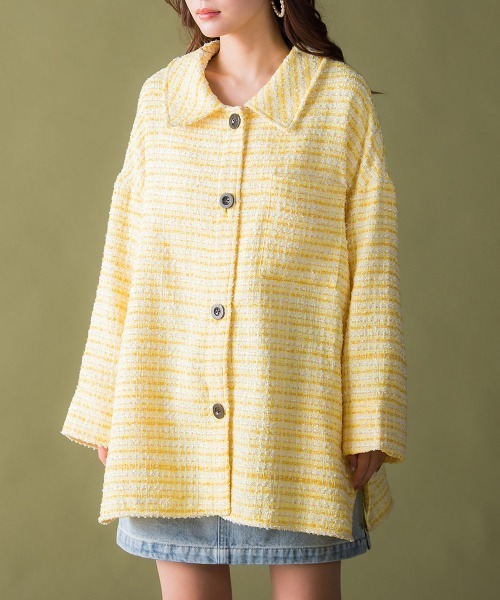 「VICKY」 ツイードジャケット M ブルー レディース_画像7