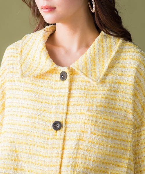 「VICKY」 ツイードジャケット M ブルー レディース_画像8