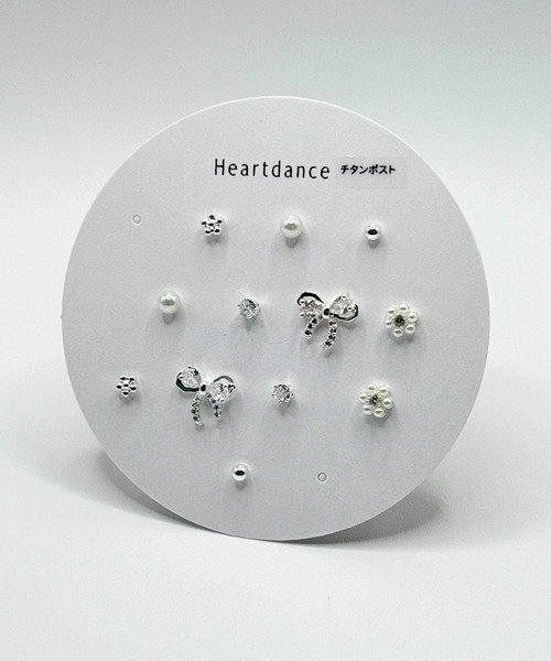 Heartdance ピアス ガラスリボン6ペアセットピアス レディース