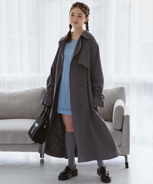 「one after another NICE CLAUP」 トレンチコート LARGE アイボリー レディース_画像6