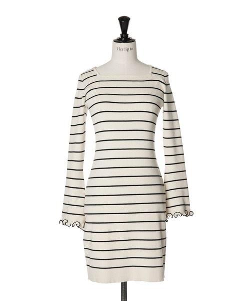 ワンピース her lip to Her lip to ワンピース Half Zip Knit Mini Dress : ZOZOTOWN