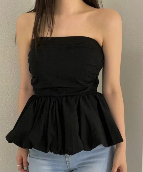 専用です。クロエ　黒 ベアトップ シフォン風 バルーン 109368_thumbnail.jpg