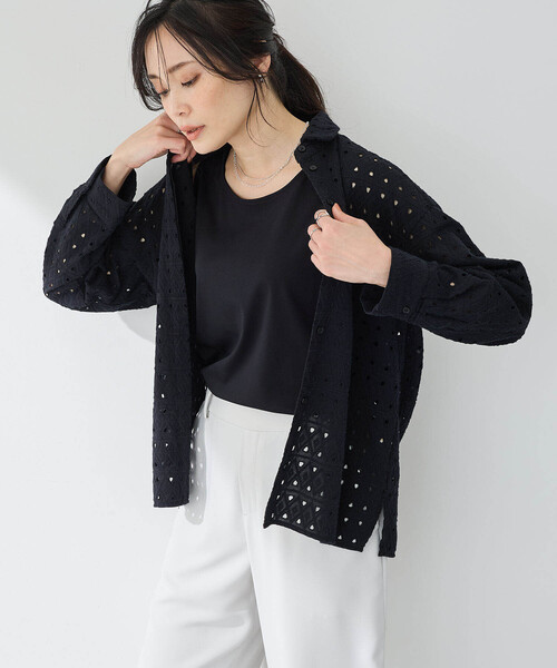 A/C DESIGN BY ALPHA CUBIC ブラウス シャツ 「2025春夏」総刺しゅう