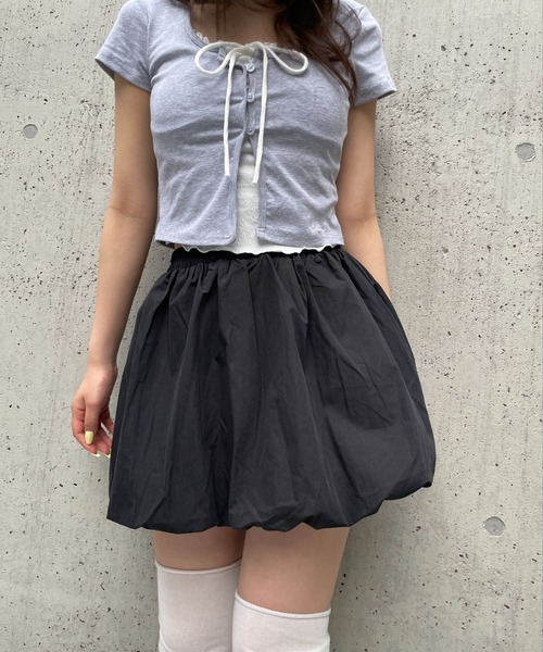 FOREVER21 tシャツ 「2025SS」レイヤード風フリルTシャツ