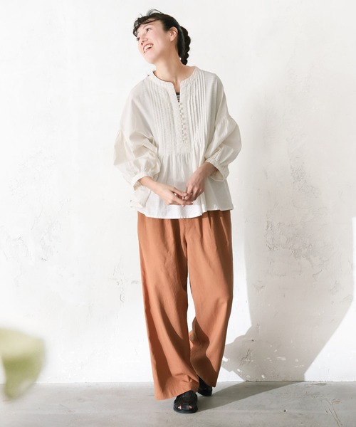 soulberry（ソウルベリー） パンツ コットンリネンの涼しさワイド