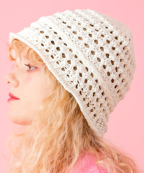帽子 ハット レディース an meets zakka ザクザクメッシュ編みクロシェ
