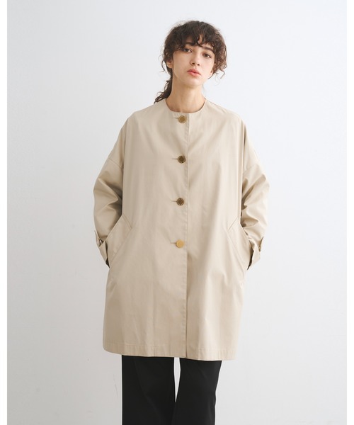 【美品】Traditional Weatherwear ノーカラーコート Traditional Weatherwear 「Traditional Weatherwear」 ノーカラー
