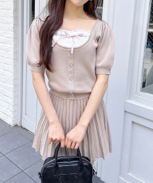 ブランドINGNIセットアップ黒.袖個性的,着物スリーブ風　910 袖異素材ボリュームスリーブ／トップス｜INGNI(イング) 公式通販