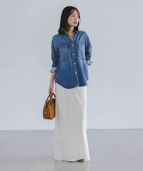 NOBLE（ノーブル） ブラウス シャツ 「追加」スージングデニムビッグ