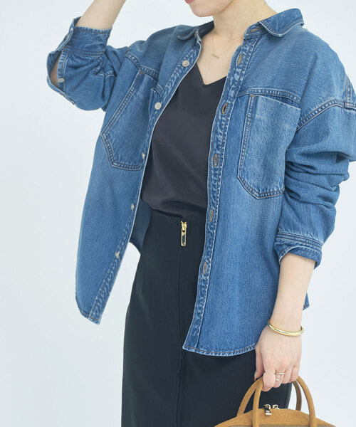 NOBLE（ノーブル） ブラウス シャツ 「追加」スージングデニムビッグ