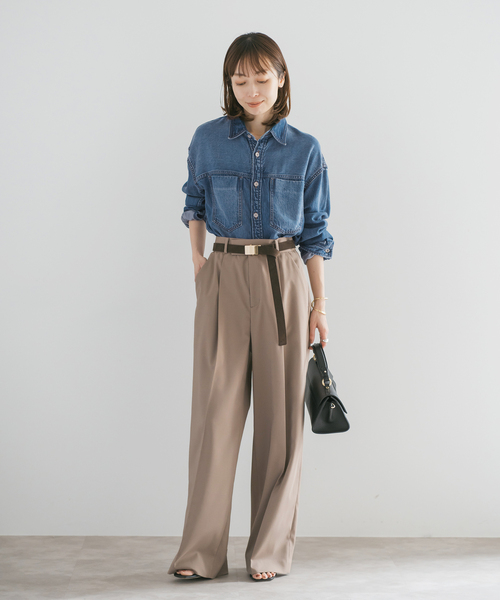 NOBLE（ノーブル） ブラウス シャツ 「追加」スージングデニムビッグ